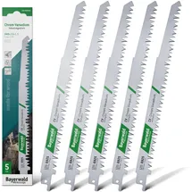 Bayerwald Werkzeuge 5x Bayerwald Werkzeuge Säbelsägeblatt - Länge 230 mm | Für Weichholz/Konstruktionsholz/Grünholz/Brennholz/Balken | Grober, schneller Schnitt