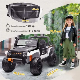 aiyaplay Kinder Elektroauto 12V mit Fernbedienung weiß (1-tlg)
