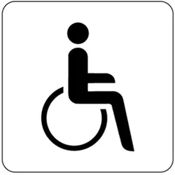 Aufkleber Piktogramm WC Behinderte/barrierefrei, Folie, 160x160 mm