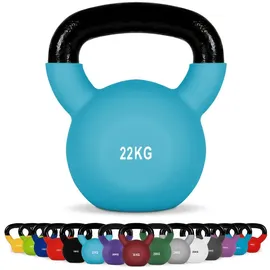 Msports Kettlebell Neopren Kettlebell 22 kg blau / türkis
