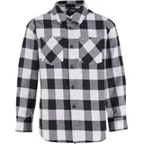 URBAN CLASSICS Checked Flanell Langarmhemd Black / White 158-164 cm