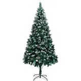 vidaXL Künstlicher Weihnachtsbaum mit Zapfen und Schnee Grün 240 cm