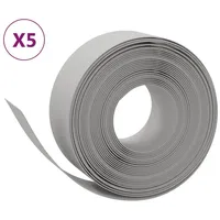 vidaXL Rasenkanten 5 Stk. Grau 10 m 20 cm Polyethylen