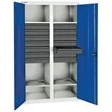 stumpf metall Werkzeugschrank B1000xT500xH1800 mm RAL 7035/5010 14 Schubladen, 4 Wannen