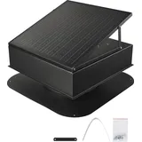 Vevor Solarbetriebener Ventilator, 35 W intelligenter Solar-Dachventilator mit Thermostat, 67960 L/min Luftstrom, eingebauter bürstenloser Gleichstrommotor zur Kühlung & Entfeuchtung