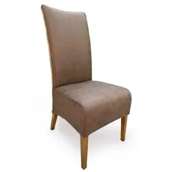 Stühle Esszimmer Polsterstuhl Rattanstuhl Sidney Polster Lederoptik muskat