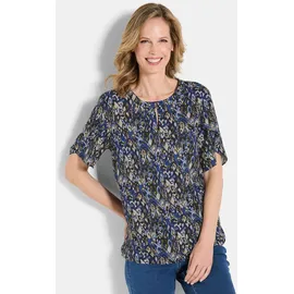 GOLDNER Schlupfbluse Elegantes Halbarm Blusenshirt blau 22