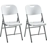 Beliani Gartenstuhl 2er Set Weiß/Silber