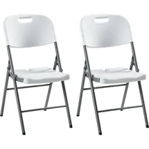 Beliani Gartenstuhl 2er Set Weiß/Silber