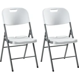 Beliani Gartenstuhl 2er Set Weiß/Silber