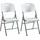 Beliani Gartenstuhl 2er Set Weiß/Silber