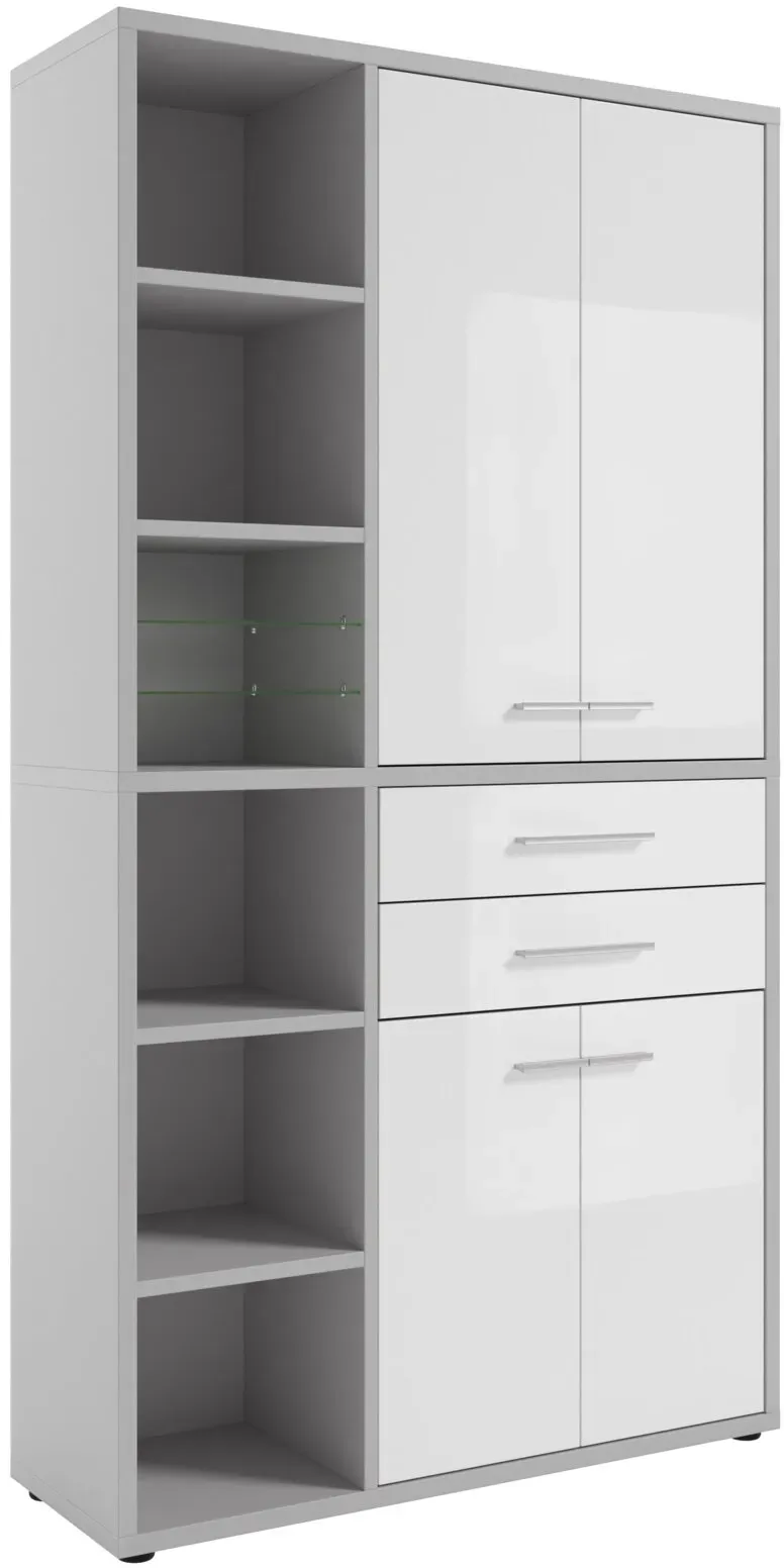 Manjana Aktenschrank Kombination-Glas- TEXAS - B/H/T ca. 116,50x215,40x40,00