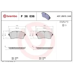 Brembo Bremsbelagsatz, Scheibenbremse [Hersteller-Nr. P36036] für Jaguar