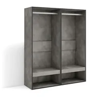SKRAUT HOME Offene Garderobe, Kleiderständer mit Einlegeböden, 120x35x145 cm,