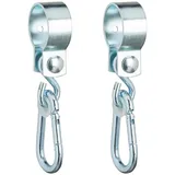 Relaxdays Schaukelhaken 2er Set 20 cm x 3 cm x 5,5 cm Silber/Weiß