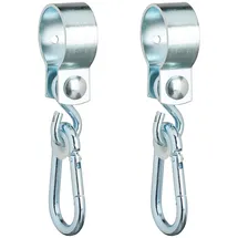 Relaxdays Schaukelhaken mit Karabinern Weiß,Silber