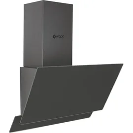 Wiggo Dunstabzugshaube 60cm kopffrei I Abluft Umluft Dunstabzug 300m3/h - LED Touch-Display 3 Stufen I Schräghaube inkl. Fettfilter & 2x Kohlefil...