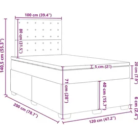 vidaXL Boxspringbett 120 x 200 cm Weiß