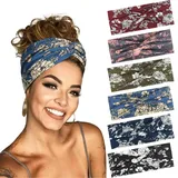 BELEVO 6 Stück Haarband Damen, Elastische Stirnband Damen Dünn rutschfest Haarbänder Weiches Headband Hair Band für Yoga Exercise Workout Laufen Gym (Rose)