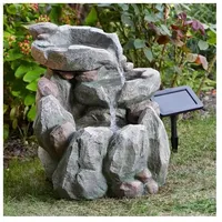 Smart Solar Rock Fall Brunnen 1170530 - Selbstständiger natürlicher Felseffekt | Strapazierfähiges Polyresin | Intelligenter Solarbetrieb | Einfache Installation | 51x46x40cm