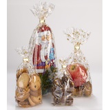 Folia Zellglasbeutel mit Weihnachtsdruck, 11,5 x 19 cm transparent Golddruck