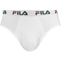 Fila Herren Slips im Pack - Briefs, Logobund, Urban, Cotton Stretch, einfarbig, S-2XL Weiß XL Slips