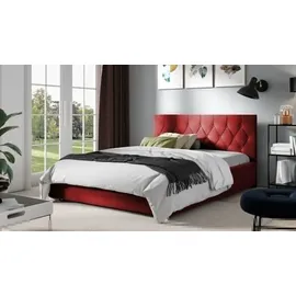 Mirjan24 Polsterbett Loloz Tap, Doppelbett mit Bettkasten und Kopfteil, Ehebett (Farbe: Mikrofaza 0034, Größe: 120x200 cm) - Rot