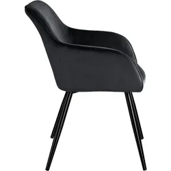 TECTAKE Esszimmerstuhl Marilyn Samtoptik, schwarze Stuhlbeine  4er Set
schwarz