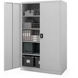 Jan Nowak Metallschrank abschließbar Büroschrank Dokumentenschrank Aktenschrank Ordnerschrank aus Stahl 185 x 60 x 115 cm für 70 Ordner mit 4 verstellbaren Regalböden
