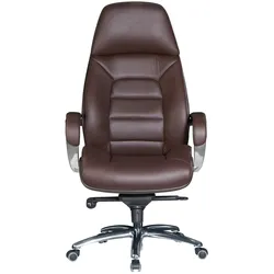 AMSTYLE Bürostuhl Echtleder Braun 120 kg