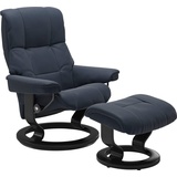 Stressless Relaxsessel STRESSLESS Mayfair Sessel Gr. Leder PALOMA, Classic Base Schwarz, Relaxfunktion-Drehfunktion-PlusTMSystem-Gleitsystem, B/H/T: 79 cm x 101 cm x 73 cm, blau (o x ford blue paloma) Lesesessel und Relaxsessel