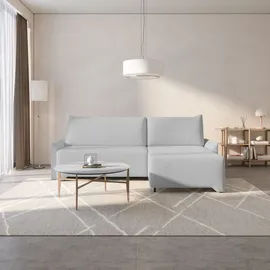moeblo Eckcouch Cord 2-Sitzer Grau