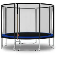 Baunsal® Trampolin Outdoor Ø 305 cm (FGOS) blau-schwarz als Komplettset Gartenspielzeug Kindertrampolin Gartentrampolin rund Garten Spielzeug für Kinder