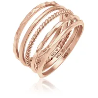 Elli Elli Ring Stapelringe Stacking Bandring 5er Set 925 Silber Ringe Damen