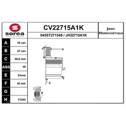 Eai Gelenksatz, Antriebswelle [Hersteller-Nr. CV22715A1K] für Mercedes-Benz