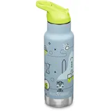 Klean Kanteen Kinder Isolierflasche, 355ml, Edelstahl, Flip Sport Cap mit Trinkhalm, Blau-Grün