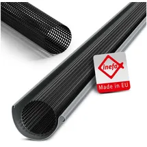 Inefa Laubschutzgitter 2m x 125-180mm PVC Dachrinnen Laubschutz Schwarz
