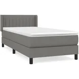 vidaXL Boxspringbett mit Matratze Dunkelgrau 100x200 cm Stoff