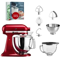 KitchenAid Artisan 5KSM175 Medallion Silber Glasset mit Glasschüssel