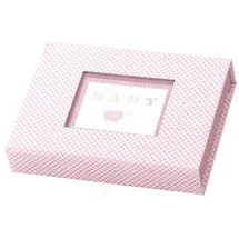 RÖSSLER Papier 14571928001 - Fotobox Baby Girl mit Magnetverschluss, für 13 x 18 cm Bilder, rosa, 1 Stück