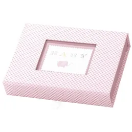 RÖSSLER Papier 14571928001 - Fotobox Baby Girl mit Magnetverschluss, für 13 x 18 cm Bilder, rosa, 1 Stück