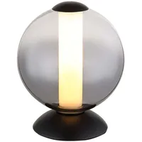 GLOBO Tischlampe Tischleuchte Wohnzimmerlampe schwarz Glaskugel rauch LED H