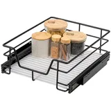 bremermann Teleskopschublade Schwarz, Metall, 42x14x44 cm Küchenzubehör