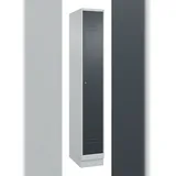 C+P Spind Classic PLUS, Sockel, 1 Abteil, HxBxT 195x30x50cm, Zylinderschloss, Hellgrau/Anthrazit von PROREGAL