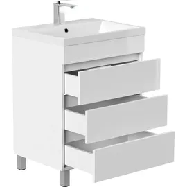 Posseik Stand Badmöbel Fellini 60 SoftClose eiche gold mit drei grifflosen Schubladen