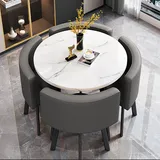 OCAZI esstisch,Rundes Esstisch-Set,Küchen-Esstisch-Set,Schlichter Kleiner runder Tisch,Runder Konferenztisch,rundes modernes Esstisch-Set,Tisch- und Stuhl-Set - #7-90 * 75cm/35.4 * 29.5in(WxH)