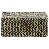 OLegei Aufbewahrungskorb Weidenkorb mit Deckel Korb für Regal Aufbewahrungsbox Tisch Organizer (Schwarz, 26 x 16 x 10 cm)