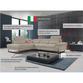 Egoitaliano "Queenie, extravagantes Sofa mit erstklassigem Sitzkomfort, L-Form", mit verstellbarer Armlehne und Kopfteilen für Wohlfühlkomfort orange,