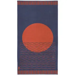 Strandtuch SEAHORSE "Sunny Waves", blau, B:100cm L:180cm, Frotteevelours, Baumwolle, Handtücher (Packung), 100x180, für Strand und Pool, im maritimem Style, Sonnenuntergang