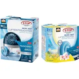 Pattex Bundle aus Pattex Luftentfeuchter Aero 360° Gerät & Nachfüll-Tab, Frischer Wasserfall, 450g und Pattex Luftentfeuchter Aero 360° Nachfüll-Tabs, Wildblumenwiese, 2 x 450g